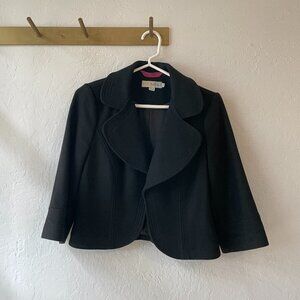 Boden Lola Jacket Coat Black Wool Cropped Size 6 (UK 10)